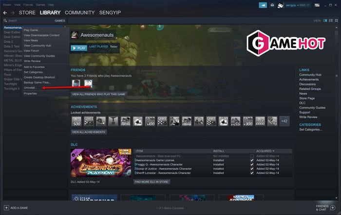 Các bước gỡ cài đặt game trên thư viện Steam