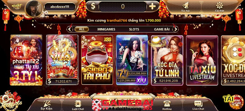 Giao diện game bài đổi thưởng tiền mặt thiết kế chỉn chu, thu hút người nhìn